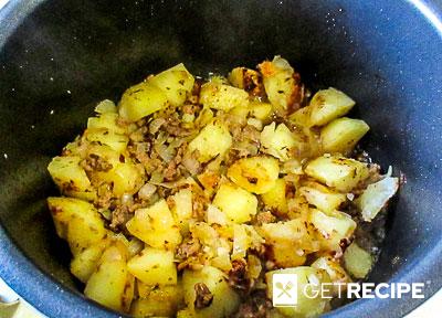 Картошка с куриным фаршем, запечённая в мультиварке (2-й рецепт)