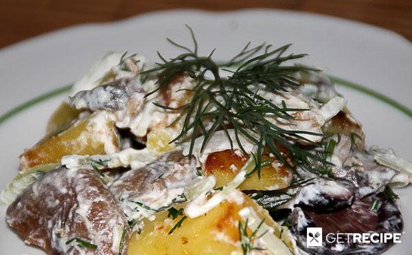 Photo of Тёплый картофельный салат с солёными грибами (2-й рецепт)