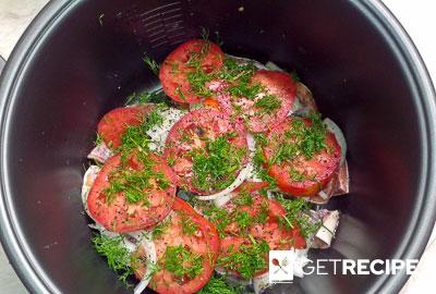 Красная рыба с сыром и помидорами в мультиварке (2-й рецепт)