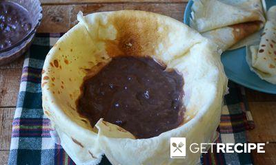 Блинный пирог-купол с вишней, творожным кремом, шоколадом и безе (2-й рецепт)