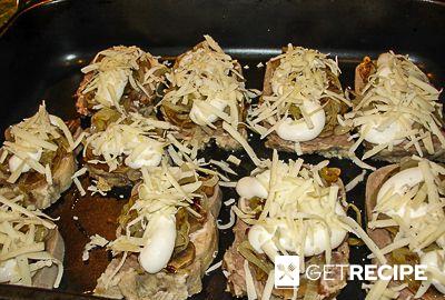 Язык под шапкой из грибов и сыра (2-й рецепт)