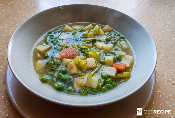 Овощной суп с сельдереем и зеленым горошком (2-й рецепт)
