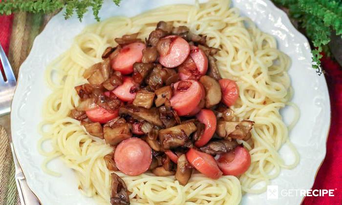 Photo of Спагетти с грибами вешенками и сосисками (2-й рецепт)