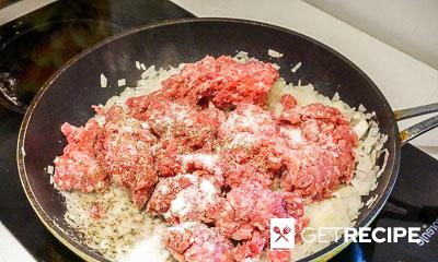 Картофельная запеканка с мясным фаршем и маринованными огурцами (2-й рецепт)