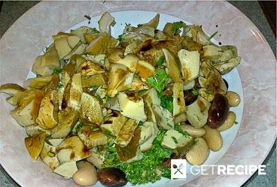 Салат из фасоли и белых грибов (2-й рецепт)