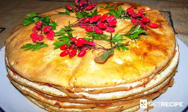 Photo of Креспу — закусочный торт из омлетов с начинками.