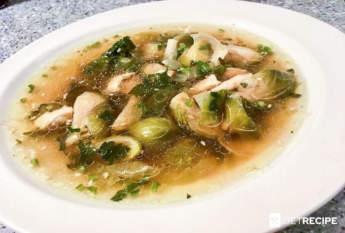 Китайский куриный суп с брюссельской капустой (2-й рецепт)
