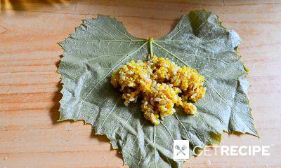 Голубцы в виноградных листьях по-закарпатски с кукурузной крупой и рисом (2-й рецепт)