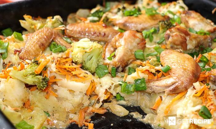 Photo of Картофельная запеканка с куриными крылышками в духовке (2-й рецепт)