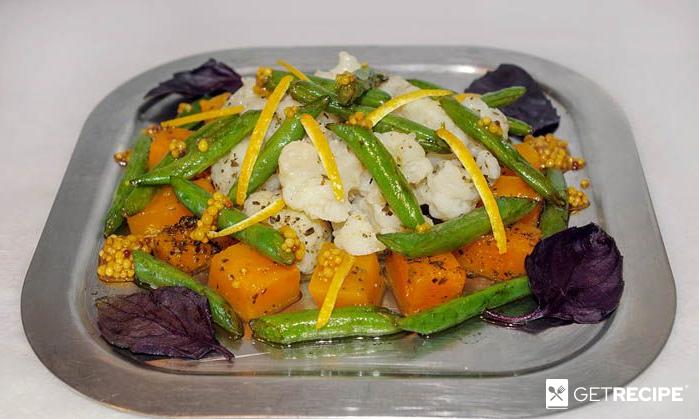 Салат из стручковой фасоли с тыквой и цветной капустой (2-й рецепт)
