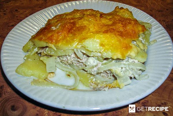 Картофельная запеканка с куриным фаршем (2-й рецепт)