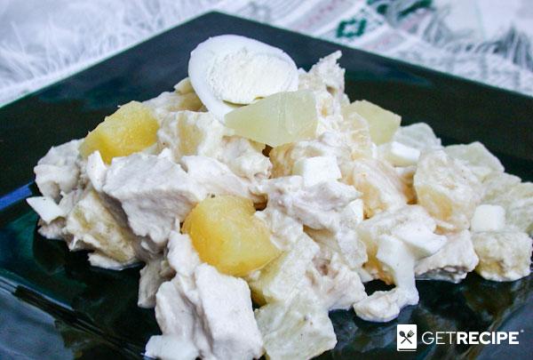 Салат с курицей с ананасами (2-й рецепт)