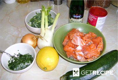 Сёмга, тушеная с овощами (2-й рецепт)