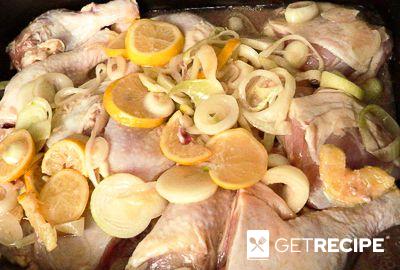 Окорочка в духовке, маринованные с лимоном и луком (2-й рецепт)