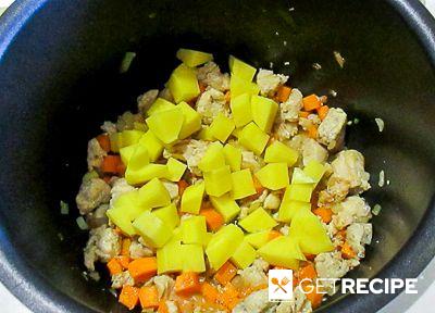 Суп картофельный с курицей, сыром и кукурузной крупой в мультиварке (2-й рецепт)