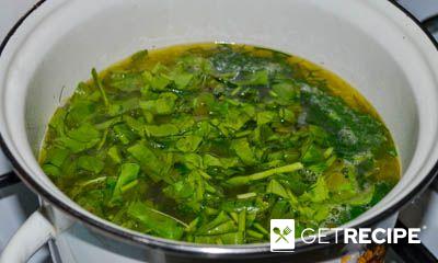 Зеленый суп из щавеля на курином бульоне (2-й рецепт)