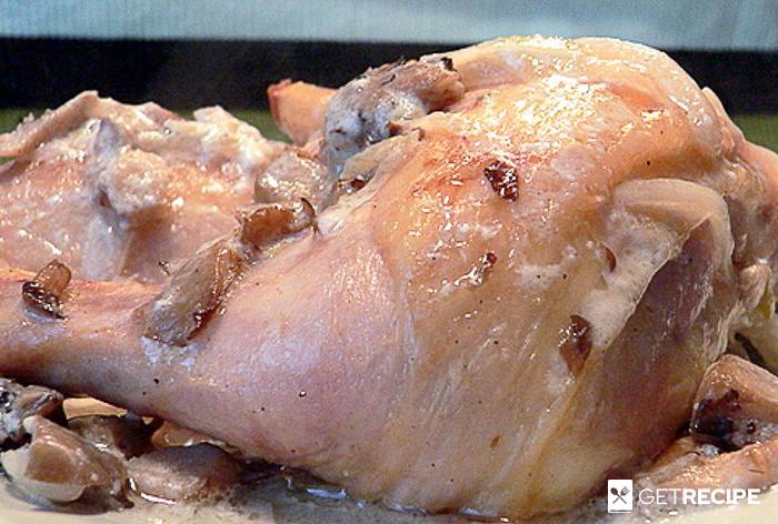 Куриные окорочка в духовке с грибным соусом (2-й рецепт)