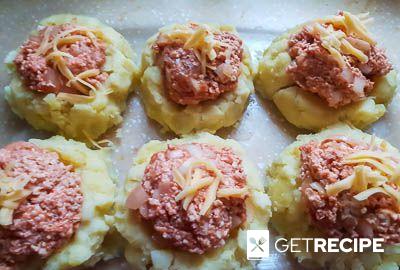 Картофельные гнезда с куриным фаршем и сыром (2-й рецепт)
