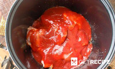 Курица в мультиварке, тушенная в томатном соусе с розмарином (2-й рецепт)