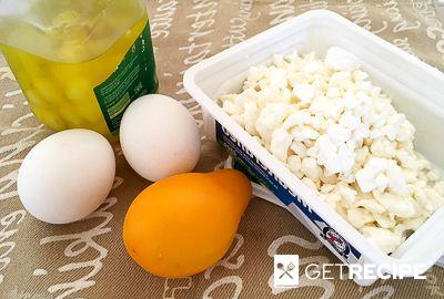 Глазунья по-корсикански с зернистым сыром, маринованным шалотом и помидорами (2-й рецепт)