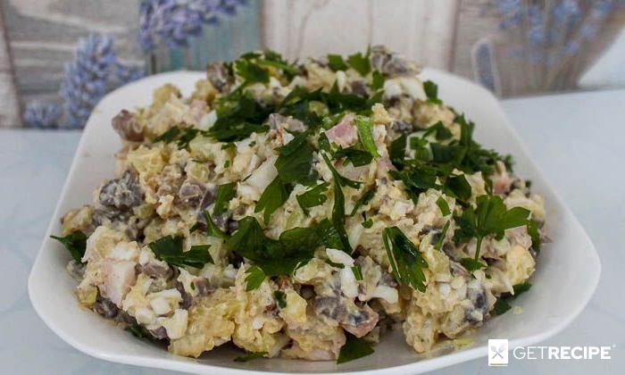 Photo of Картофельный салат с шампиньонами и ветчиной (2-й рецепт)