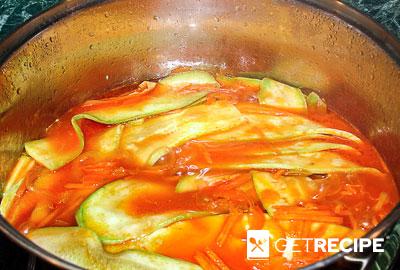 Заготовка из кабачков с томатным соком «Тещин язык» (2-й рецепт)