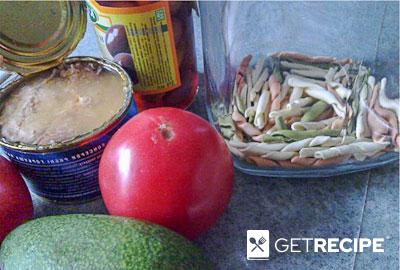 Макаронный салат с авокадо и горбушей (2-й рецепт)