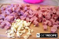 Салат из ветчины с сыром, грибами и помидорами (2-й рецепт)