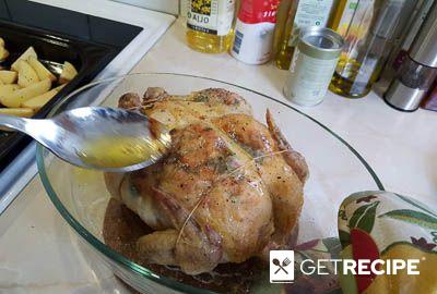 Курица, запеченная с шалфеем и соленой грудинкой (2-й рецепт)