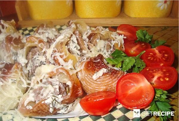 Photo of Конкильени фаршированные, под сливочно-сметанным соусом (2-й рецепт)