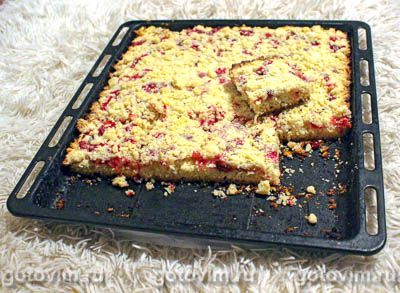Песочный пирог с клюквой под штрейзельной крошкой (2-й рецепт)