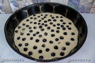 Легкий пирог с черной смородиной (2-й рецепт)