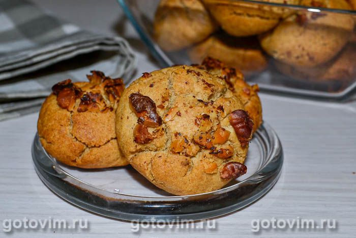 Печенье из овсяной муки с грецким орехом