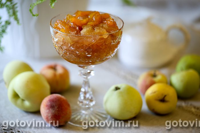 Варенье из персиков с яблоками .