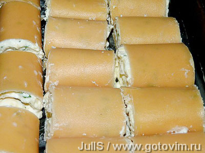 Рулеты из лазаньи с творогом и сыром