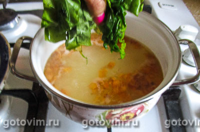 Легкий суп с щавелем и шпинатом (2-й рецепт)