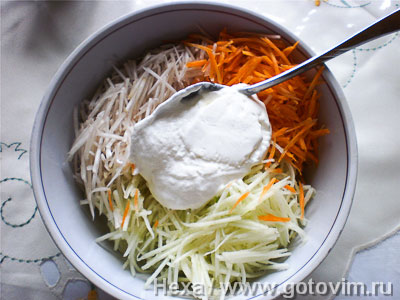 Салат из топинамбура с морковью и яблоком