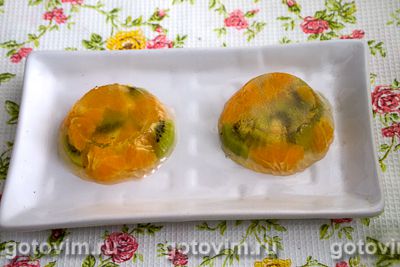 Имбирно-лимонное желе с фруктами (на агаре)