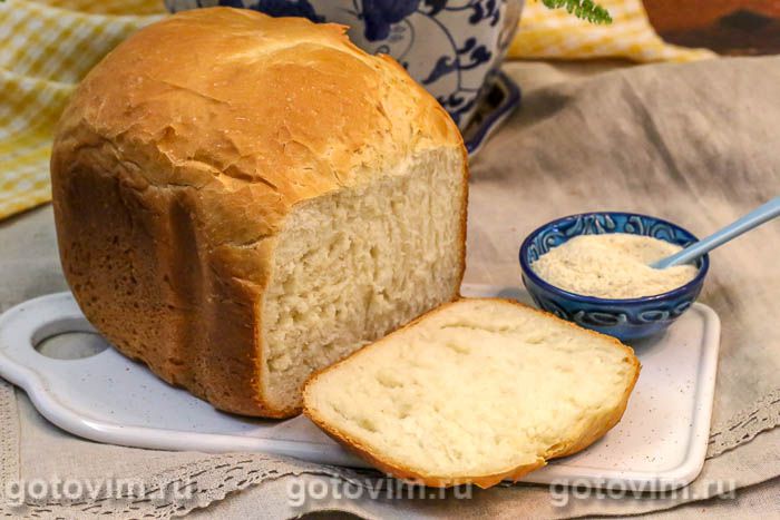 Хлеб с чесноком в хлебопечке.