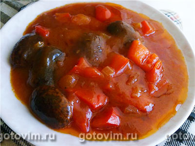 Фасоль в томатном соусе с яблоками (2-й рецепт)