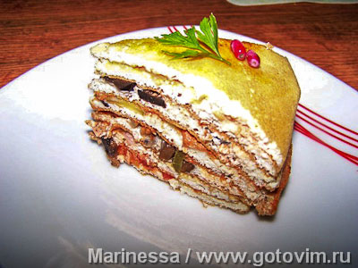 Креспу - закусочный торт из омлетов с начинками