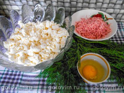 Несладкие сырники с укропом и колбасой (2-й рецепт)