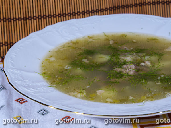 Картофельный суп с зеленью