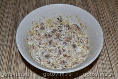 Закуска из печени трески с рисом «Шарики»