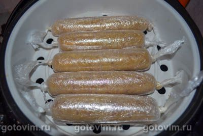 Сосиски из куриного фарша и картофеля (в пленке)