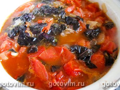 Постный овощной суп с базиликом