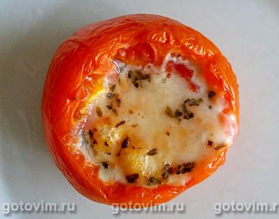 Яйца, запеченные в помидорах в духовке