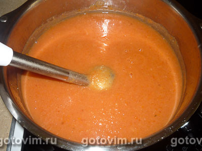 Томатный крем-суп с рыбой