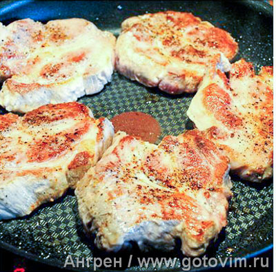 Стейк (свиная шейка) с болгарским перцем (2-й рецепт)