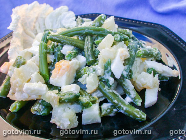 Салат из зеленой фасоли с картофелем